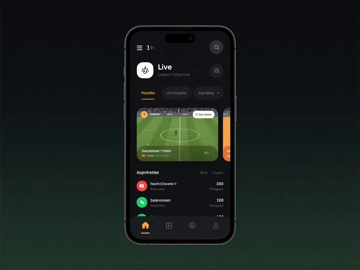体育赛事移动端界面示意图
