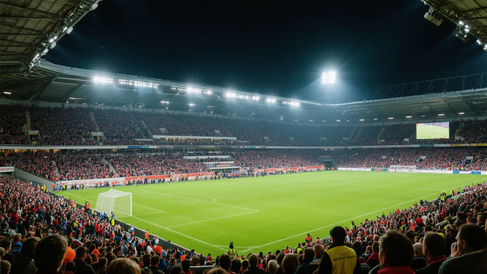 体育场夜景与观众